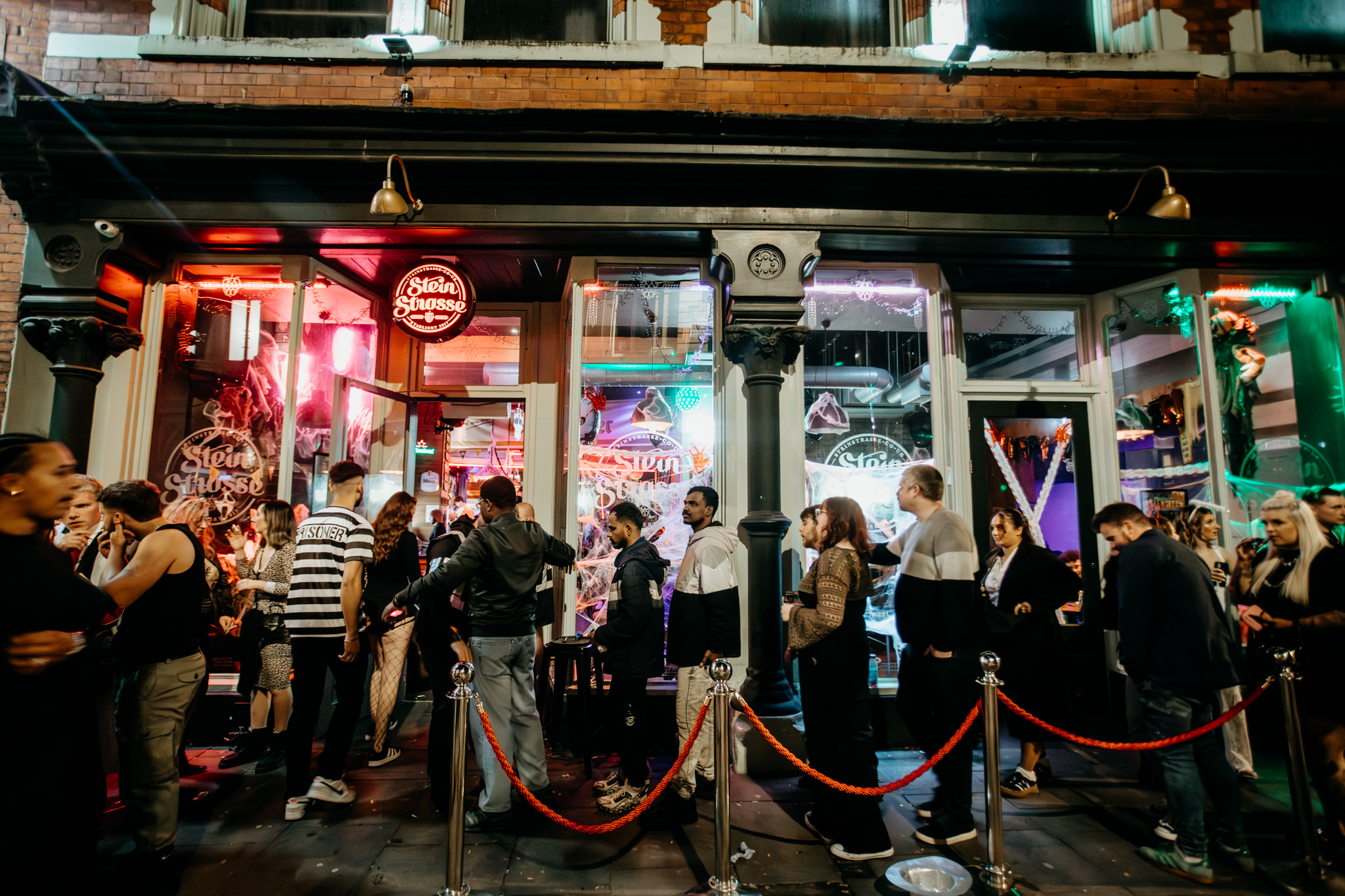 The Stein Strasse entrance at 23 Wardwick on a busy night